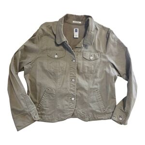 GAP khaki stretch Women's olive tan Jean Jacket xxl